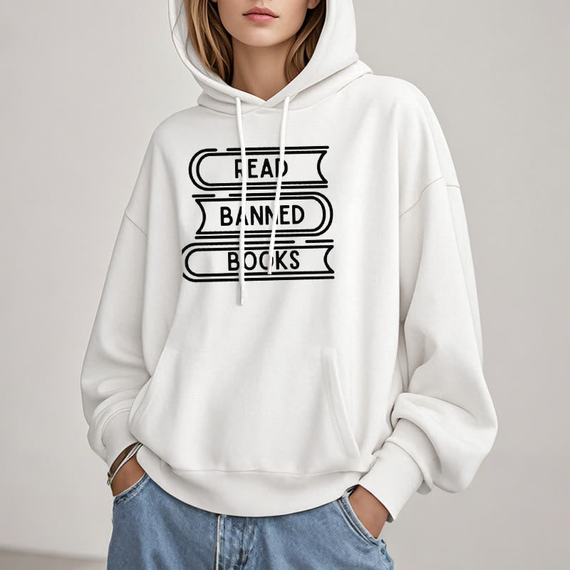 Read Banned Books Fleece Lined Hoodie Long Sleeves Hoodie