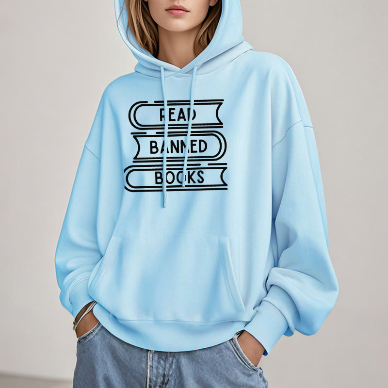 Read Banned Books Fleece Lined Hoodie Long Sleeves Hoodie