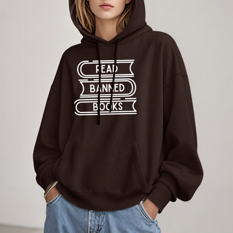 Read Banned Books Fleece Lined Hoodie Long Sleeves Hoodie