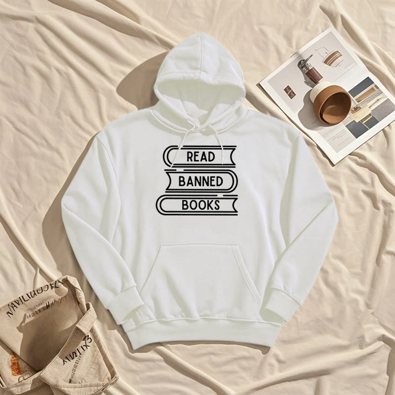 Read Banned Books Fleece Lined Hoodie Long Sleeves Hoodie