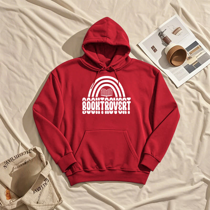 Booktrovert Words Fleece Lined Hoodie Long Sleeves Hoodie