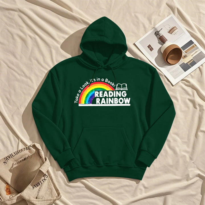 Reading Rainbow Fleece Lined Hoodie Long Sleeves Hoodie