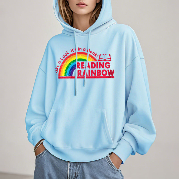 Reading Rainbow Fleece Lined Hoodie Long Sleeves Hoodie