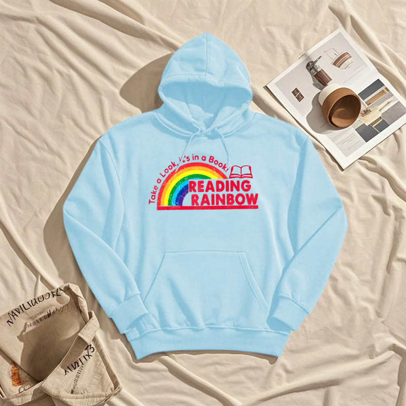 Reading Rainbow Fleece Lined Hoodie Long Sleeves Hoodie