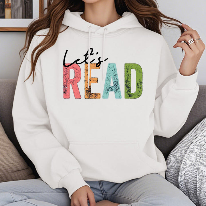 Read A Book Fleece Lined Hoodie Long Sleeves Hoodie