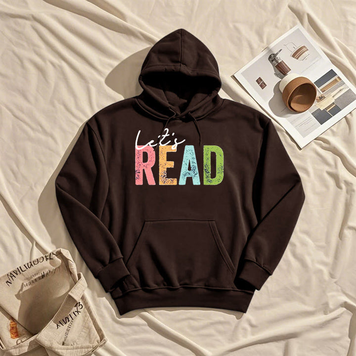 Read A Book Fleece Lined Hoodie Long Sleeves Hoodie