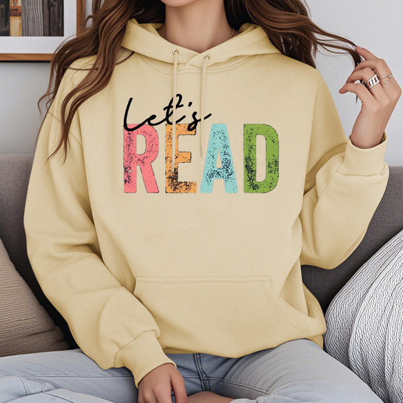 Read A Book Fleece Lined Hoodie Long Sleeves Hoodie