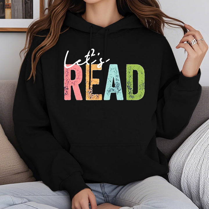 Read A Book Fleece Lined Hoodie Long Sleeves Hoodie