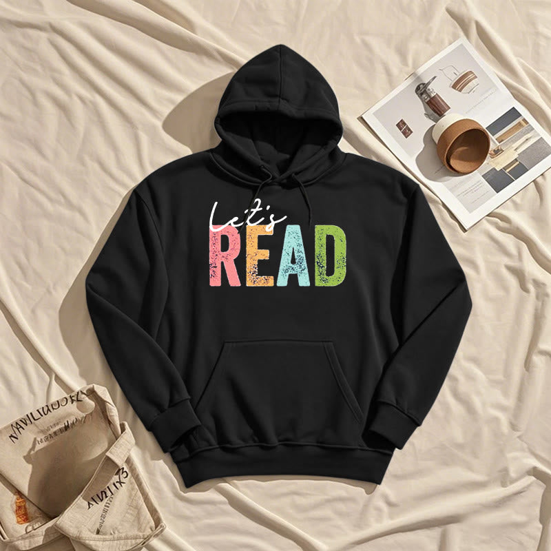 Read A Book Fleece Lined Hoodie Long Sleeves Hoodie