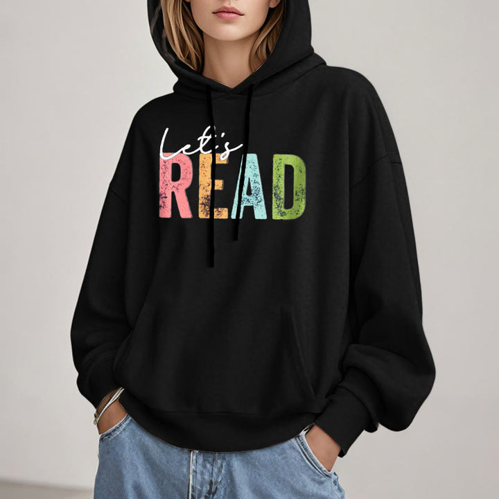 Read A Book Fleece Lined Hoodie Long Sleeves Hoodie