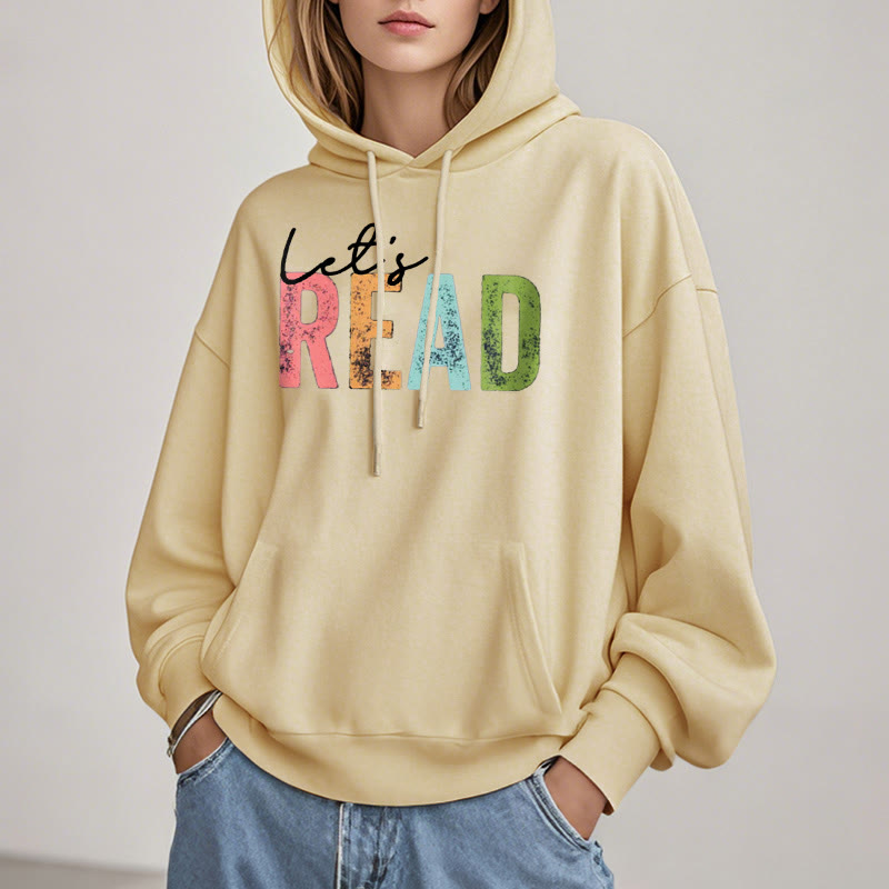 Read A Book Fleece Lined Hoodie Long Sleeves Hoodie