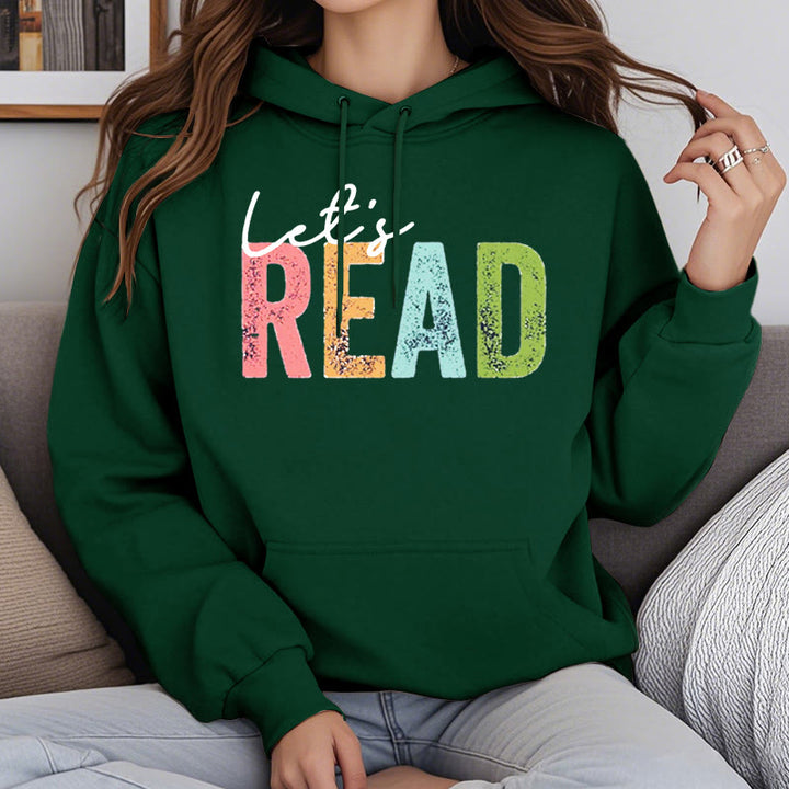 Read A Book Fleece Lined Hoodie Long Sleeves Hoodie