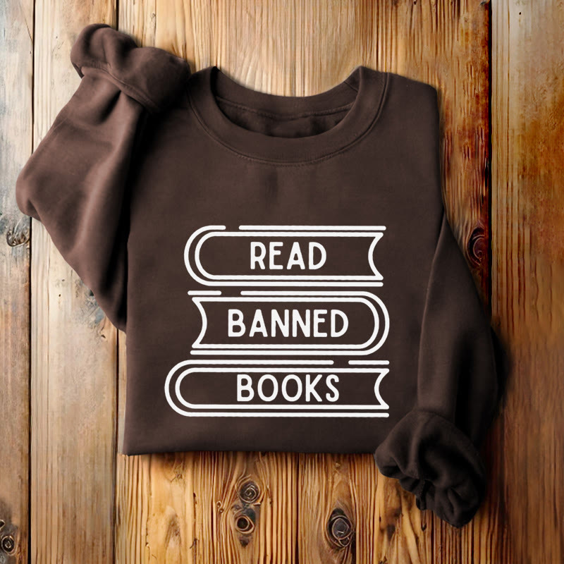 READ, BANNED, BOOKS Womens Crewneck Sweatshirt Pullover