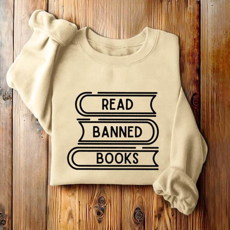 READ, BANNED, BOOKS Womens Crewneck Sweatshirt Pullover