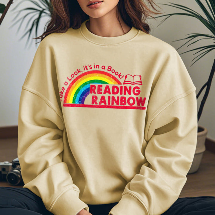 READING RAINBOW Womens Crewneck Sweatshirt Pullover