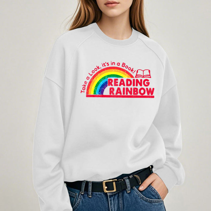 READING RAINBOW Womens Crewneck Sweatshirt Pullover