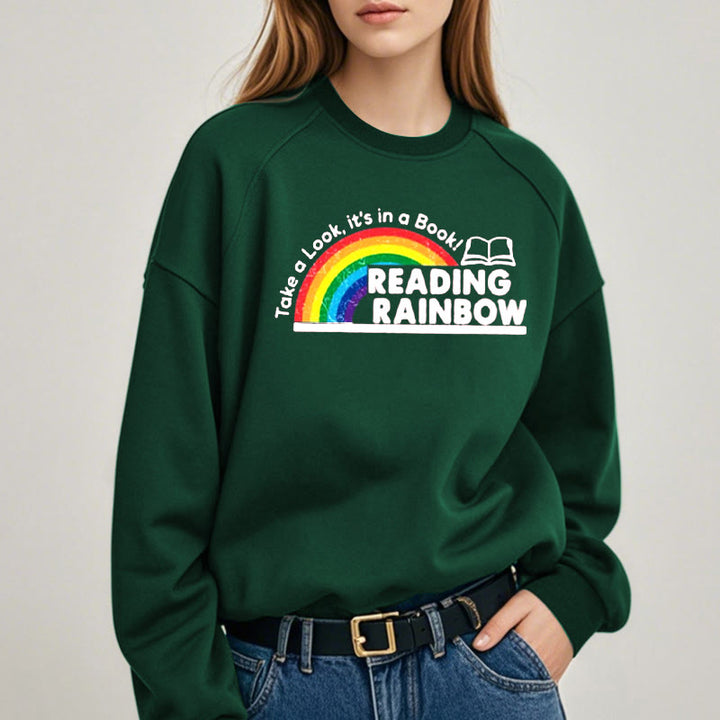 READING RAINBOW Womens Crewneck Sweatshirt Pullover