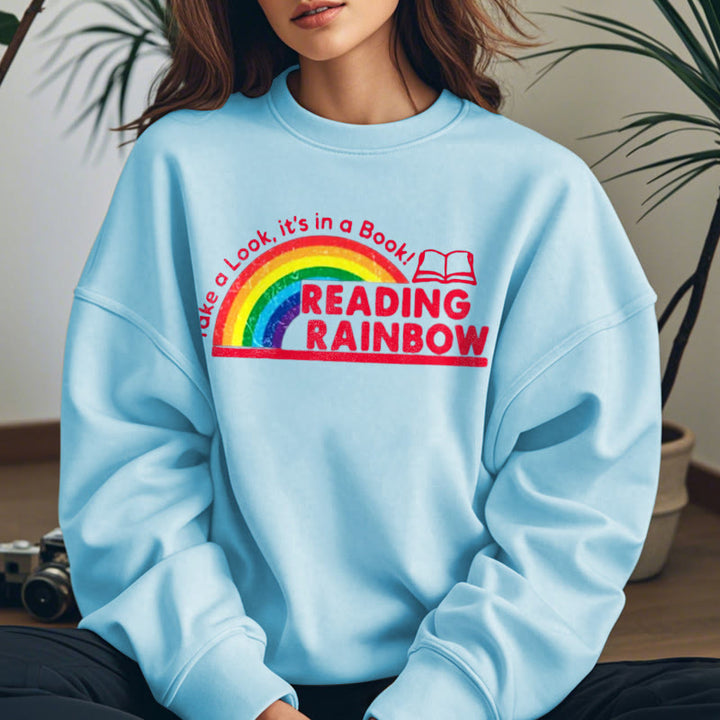 READING RAINBOW Womens Crewneck Sweatshirt Pullover