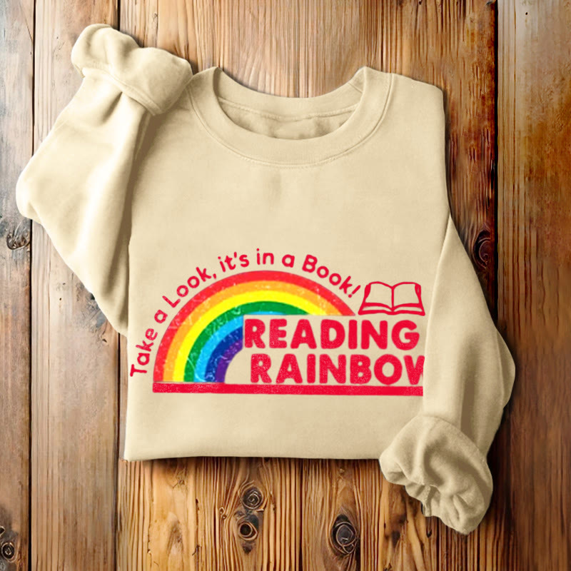 READING RAINBOW Womens Crewneck Sweatshirt Pullover