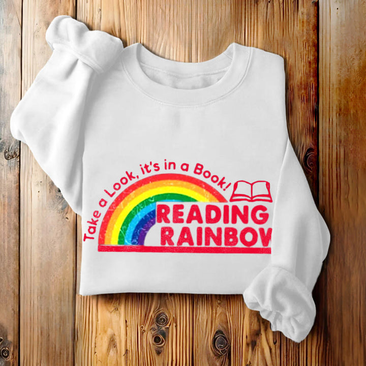 READING RAINBOW Womens Crewneck Sweatshirt Pullover