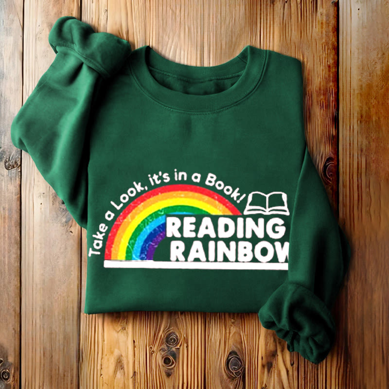 READING RAINBOW Womens Crewneck Sweatshirt Pullover