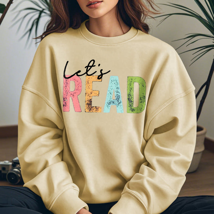 LET'S READ Bookish Womens Crewneck Sweatshirt Pullover