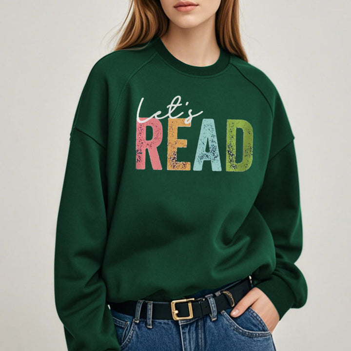 LET'S READ Bookish Womens Crewneck Sweatshirt Pullover