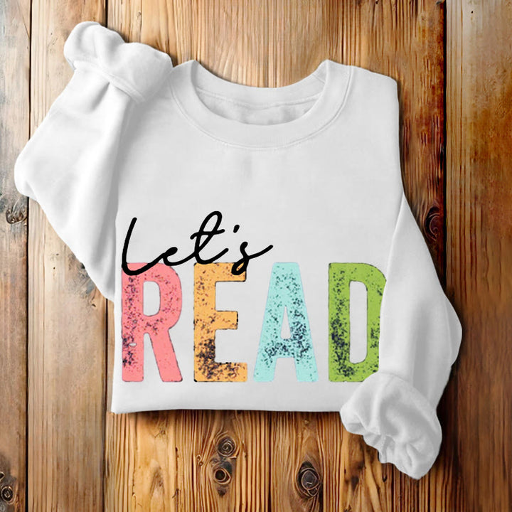 LET'S READ Bookish Womens Crewneck Sweatshirt Pullover