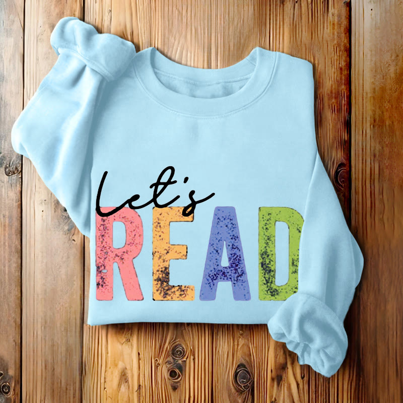 LET'S READ Bookish Womens Crewneck Sweatshirt Pullover