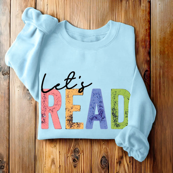 LET'S READ Bookish Womens Crewneck Sweatshirt Pullover