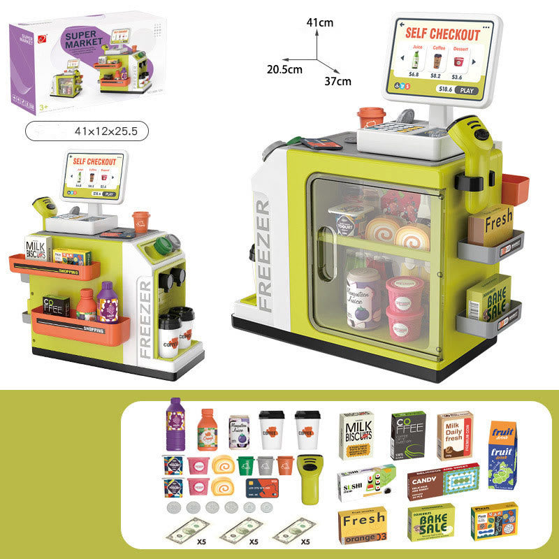 71pcs Artificial Snack Bar With Sound Effects Miniature Fast Food Truck Set