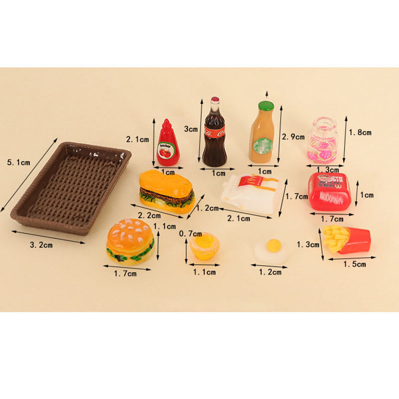 71pcs Artificial Snack Bar With Sound Effects Miniature Fast Food Truck Set