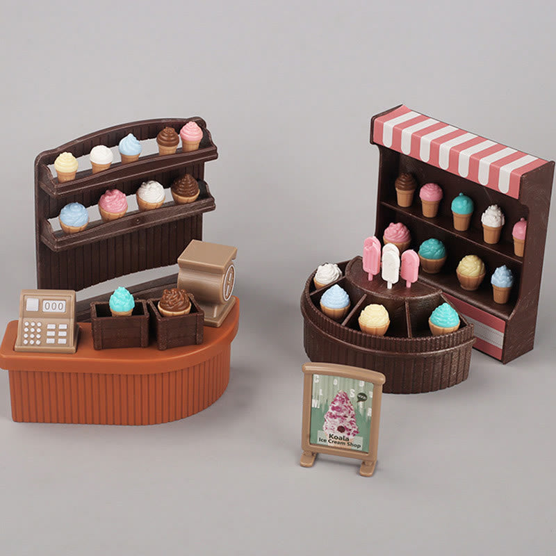 Miniatures Ice Cream Shop Set Artificial Playing Toys Set For Dollhouse