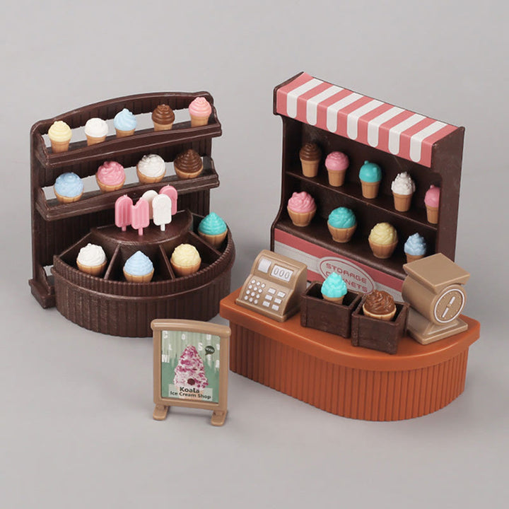 Miniatures Ice Cream Shop Set Artificial Playing Toys Set For Dollhouse