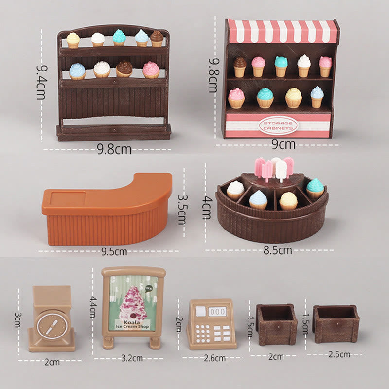 Miniatures Ice Cream Shop Set Artificial Playing Toys Set For Dollhouse