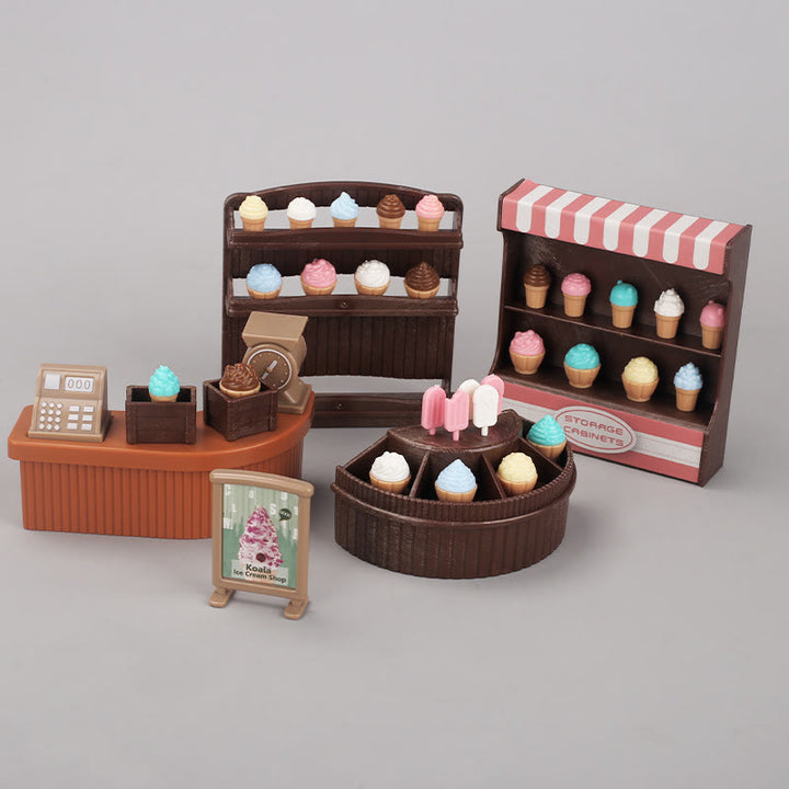 Miniatures Ice Cream Shop Set Artificial Playing Toys Set For Dollhouse