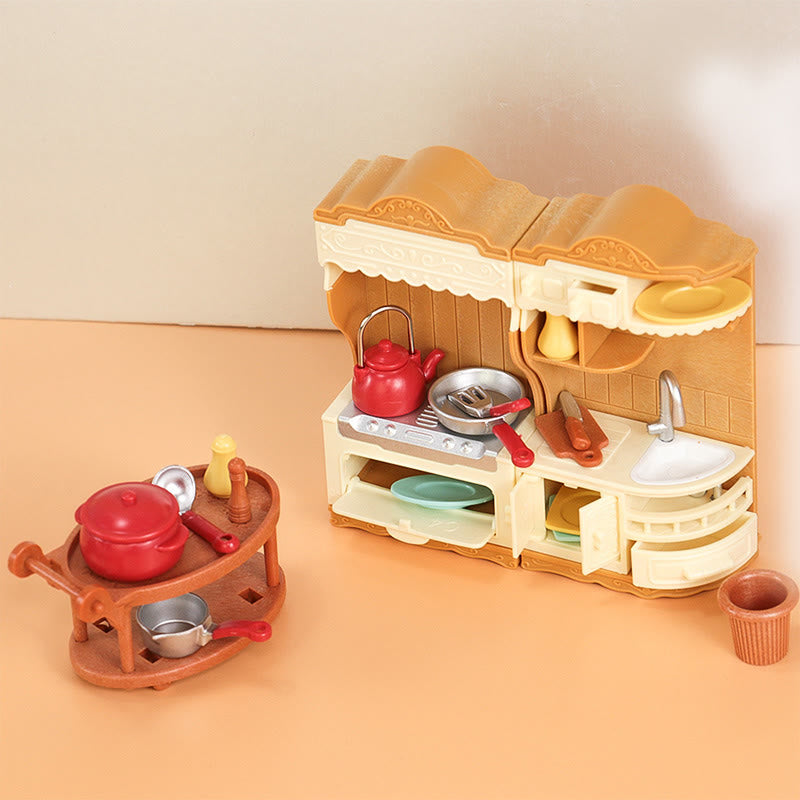 Miniatures Kitchen Cabinet Set Artificial Playing Toys Set For Dollhouse