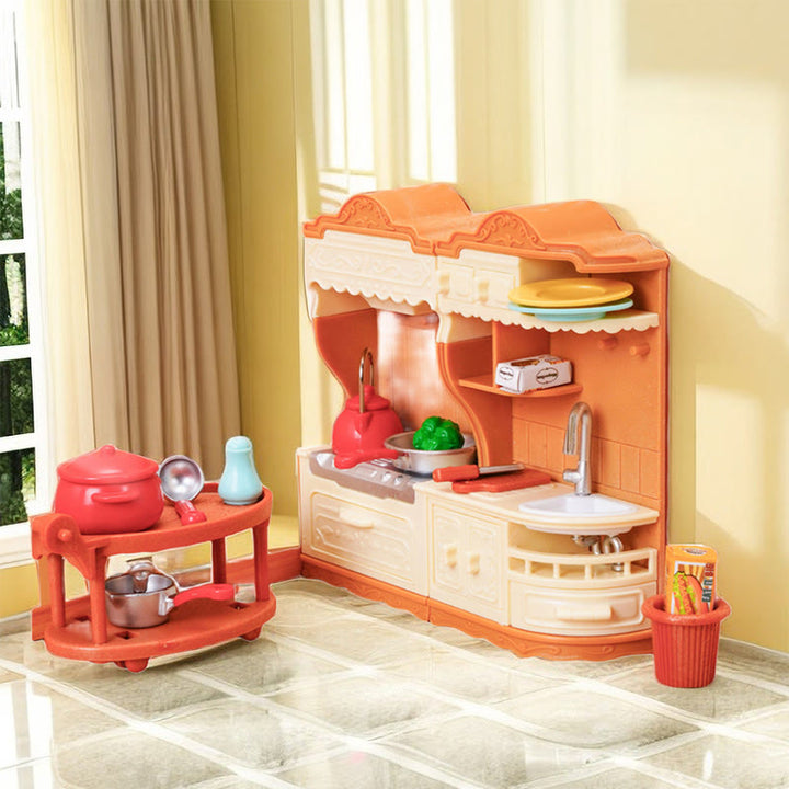 Miniatures Kitchen Cabinet Set Artificial Playing Toys Set For Dollhouse