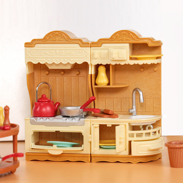 Miniatures Kitchen Cabinet Set Artificial Playing Toys Set For Dollhouse