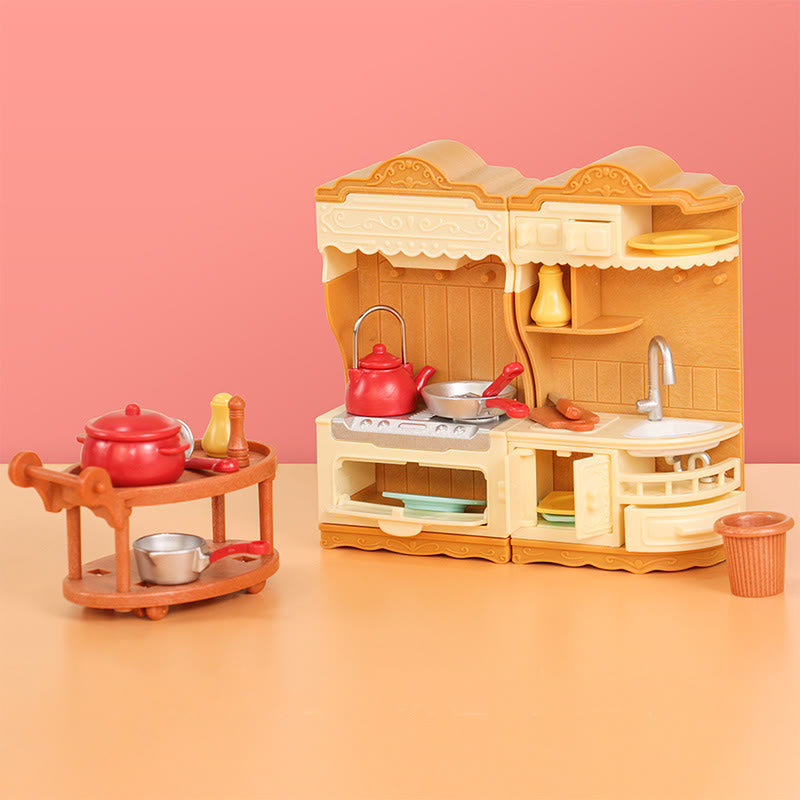 Miniatures Kitchen Cabinet Set Artificial Playing Toys Set For Dollhouse