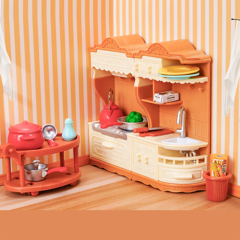 Miniatures Kitchen Cabinet Set Artificial Playing Toys Set For Dollhouse