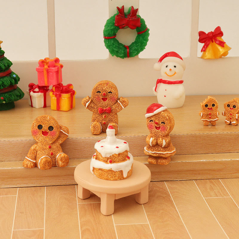 Miniatures Dollhouse Decoration Gingerbread Man Snowman Mini Ornament Scene Accessories