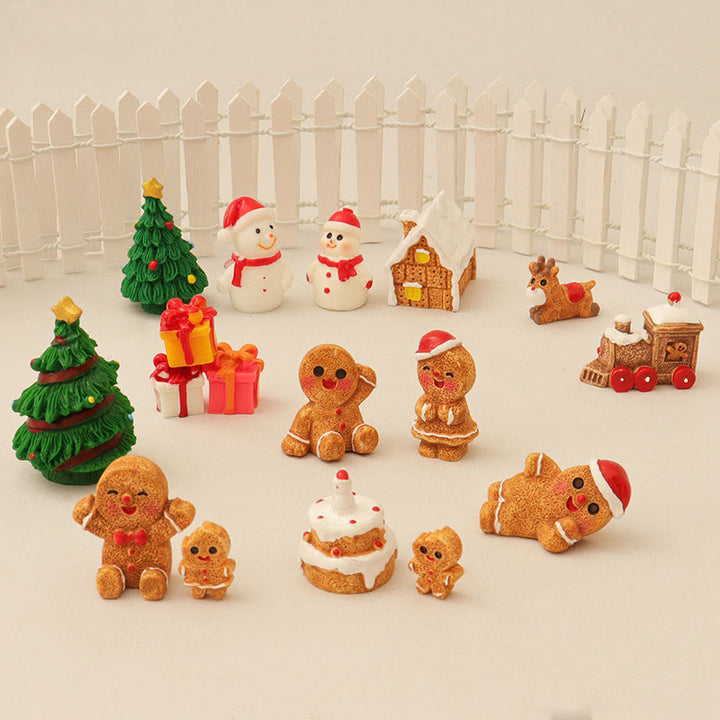 Miniatures Dollhouse Decoration Gingerbread Man Snowman Mini Ornament Scene Accessories