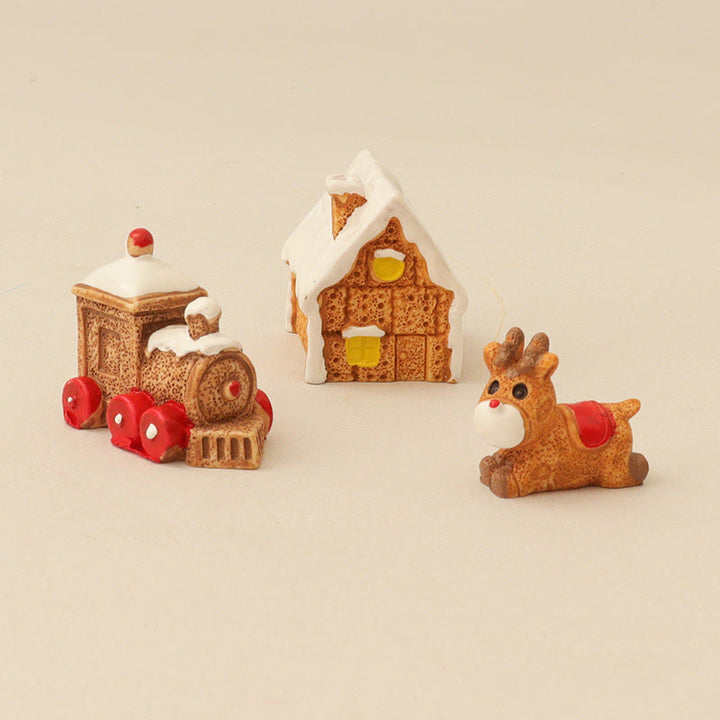 Miniatures Dollhouse Decoration Gingerbread Man Snowman Mini Ornament Scene Accessories