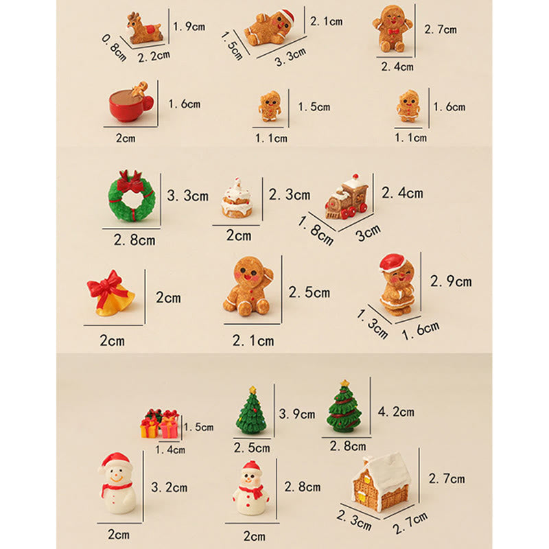 Miniatures Dollhouse Decoration Gingerbread Man Snowman Mini Ornament Scene Accessories