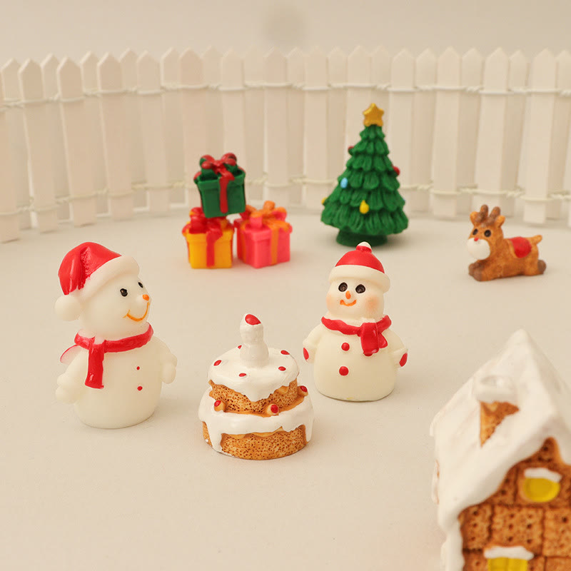 Miniatures Dollhouse Decoration Gingerbread Man Snowman Mini Ornament Scene Accessories