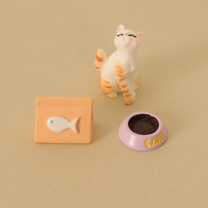 Miniatures Cat Carrier Artificial Cute Kitten Dollhouse Ornaments