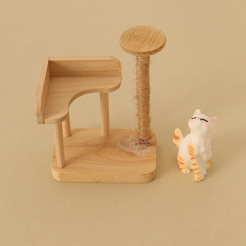 Miniatures Cat Carrier Artificial Cute Kitten Dollhouse Ornaments