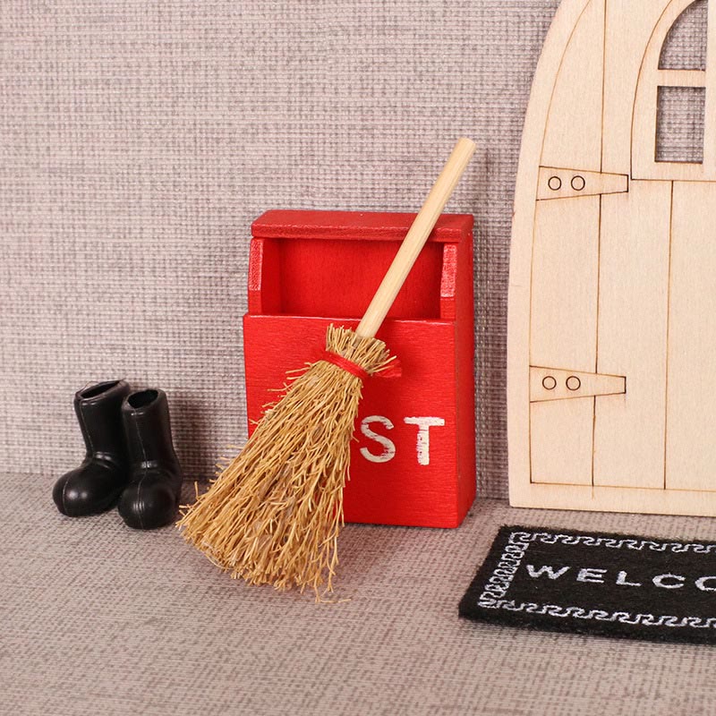 Miniature Christmas Holiday Scene Santa Door Accessory Mini Dollhouse Decoration