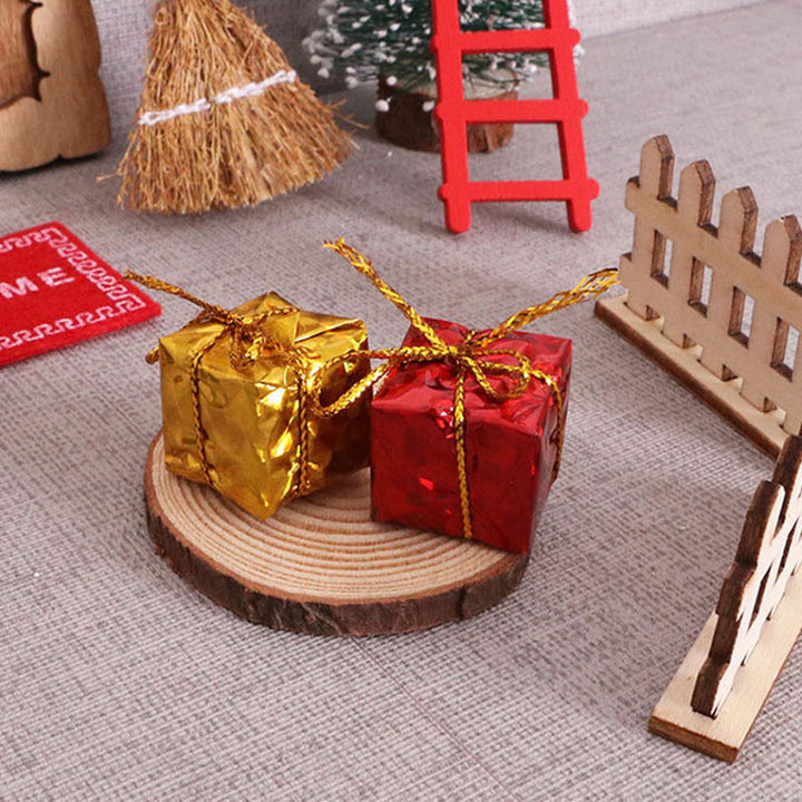 Miniature Christmas Holiday Scene Santa Door Accessory Mini Dollhouse Decoration